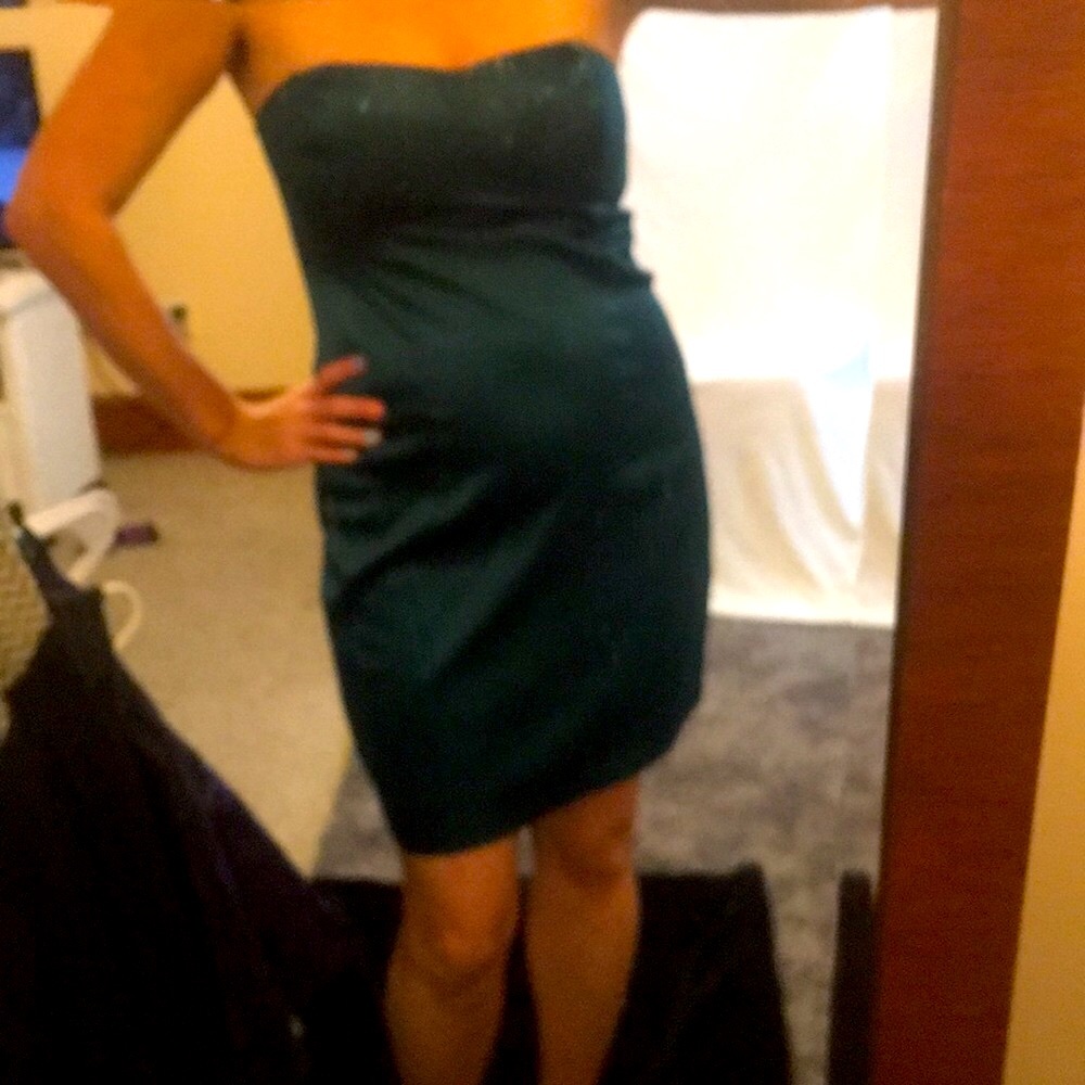 Forever 21, Emerald Green Satin Cocktail Dress